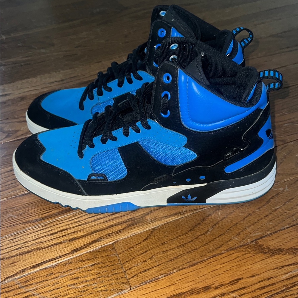 Men's Black and Blue High-Top Sneakers